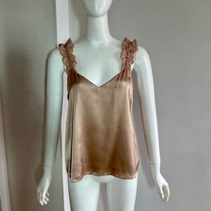 Cami Nyc Ester Top Camisole Silk Lace Pink Satin Women Sleeveless V-neck Size S